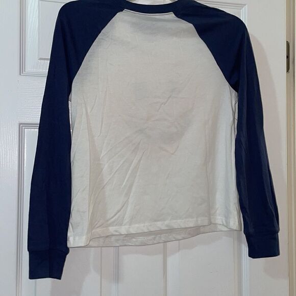 (5/$25) Zoe + Liv Smiley Face Best Life long sleeve raglan top - Picture 3 of 3